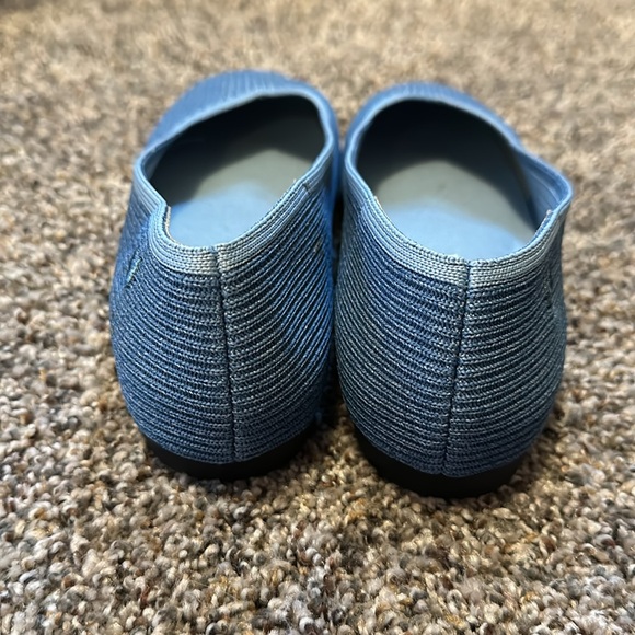 Vivaia New Margot Square Toe V-Cut Flat Denim Blue Size EU 37 US 6.5 - Picture 4 of 6